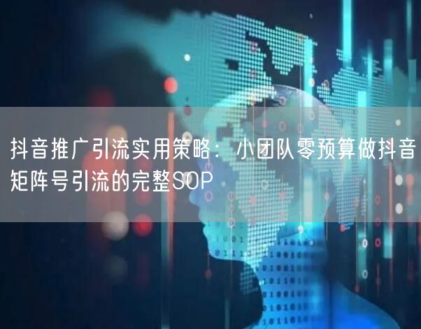 抖音推广引流实用策略：小团队零预算做抖音矩阵号引流的完整SO